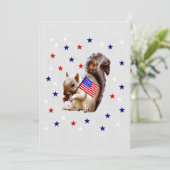 4. Juli Eichhörnchen Einladung (Stehend Vorderseite)