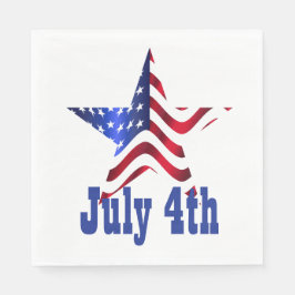 4. Juli Ein Stern mit USA Flag Paper Napkins Serviette
