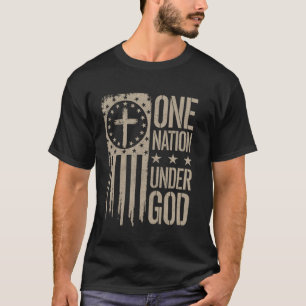 4. Juli Eine Nation Unter Gott Flagge Patriotisch T-Shirt