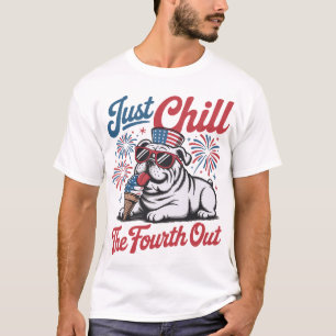 4. Juli Einfach den Vierten runterspielen Bulldogg T-Shirt
