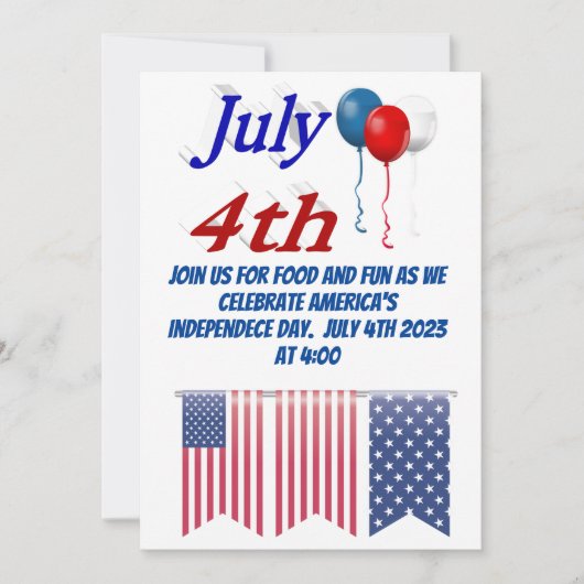 4. Juli Einladung (Vorderseite)