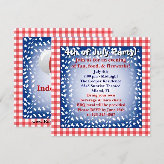 4. Juli Einladung (Vorne/Hinten)