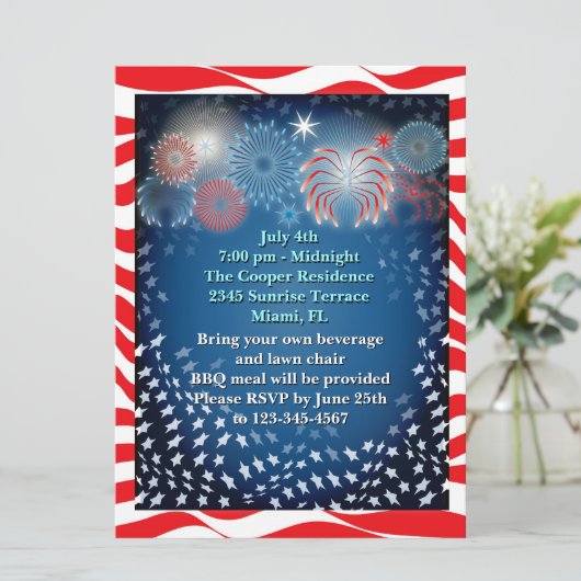 4. Juli Einladung (Stehend Vorderseite)