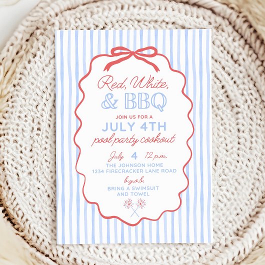 4. Juli Einladung für Erwachsene Pool Party, Fourt