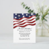 4. Juli Einladung Red White Blue Flag Waving (Stehend Vorderseite)