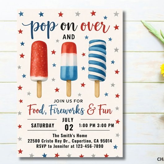 4. Juli Einladung Unabhängigkeitstag Party Invi