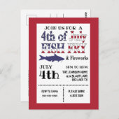 4. Juli Einladung von Fischen Postkarte (Vorne/Hinten)