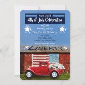 4. Juli Einladung von Patriotic Red Truck (Vorderseite)