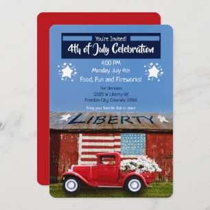 4. Juli Einladung von Patriotic Red Truck