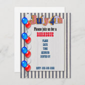 4. Juli Einladung zum Barbecue (Vorne/Hinten)