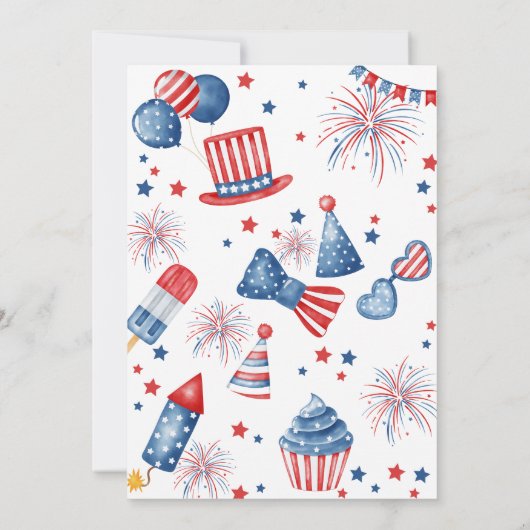 4. Juli Einladung zum Geburtstag (Rückseite)