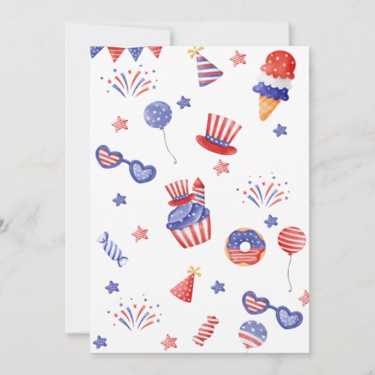 4. Juli Einladung zum Geburtstag (Rückseite)