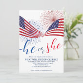 4. Juli Einladung zur Genderoffenbarung (Stehend Vorderseite)