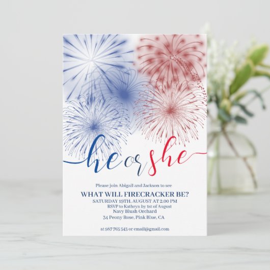 4. Juli Einladung zur Genderoffenbarung (Stehend Vorderseite)