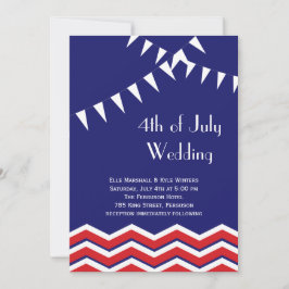4. Juli Einladung zur Hochzeit - Chevrons & Flags