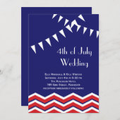 4. Juli Einladung zur Hochzeit - Chevrons & Flags (Vorne/Hinten)