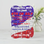 4. Juli Einladungen - Anpassbar - Veranstaltungen (Stehend Vorderseite)