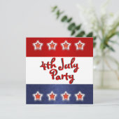 4. Juli Einladungen - anpassbare Vorlage (Stehend Vorderseite)