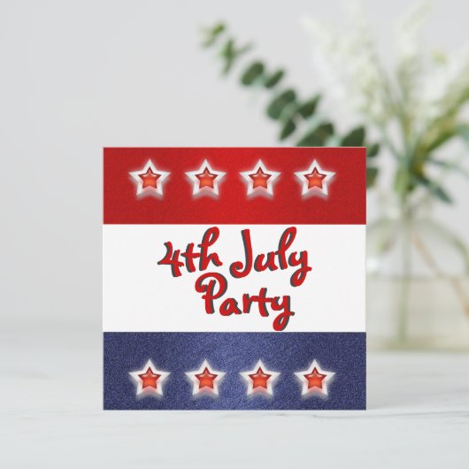 4. Juli Einladungen - anpassbare Vorlage (Stehend Vorderseite)