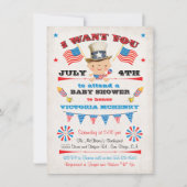 4. Juli Einladungen für Baby Dusche (Vorderseite)