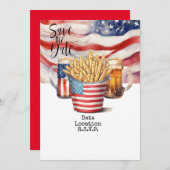 4. Juli Einladungskarte Save the Date Einladung (Vorne/Hinten)