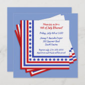 4. Juli Einmalige Party Einladung (Vorne/Hinten)