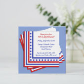 4. Juli Einmalige Party Einladung (Stehend Vorderseite)