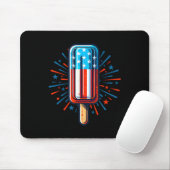 4. Juli Eiscreme American Flag Patriotic Summ Mousepad (Mit Mouse)