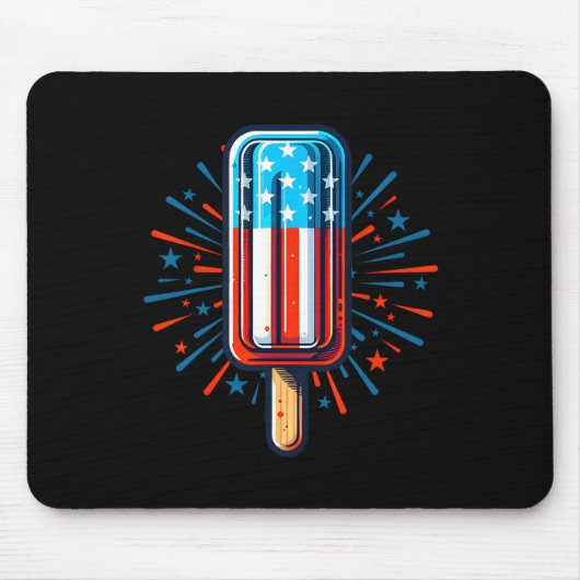 4. Juli Eiscreme American Flag Patriotic Summ Mousepad (Vorne)