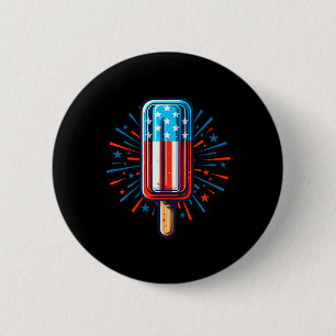 4. Juli Eiscreme Amerikanische Flagge Patriotische Button