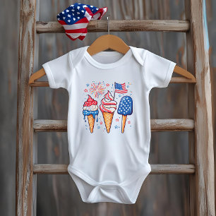 4. Juli Eiscreme Baby T - Shirt