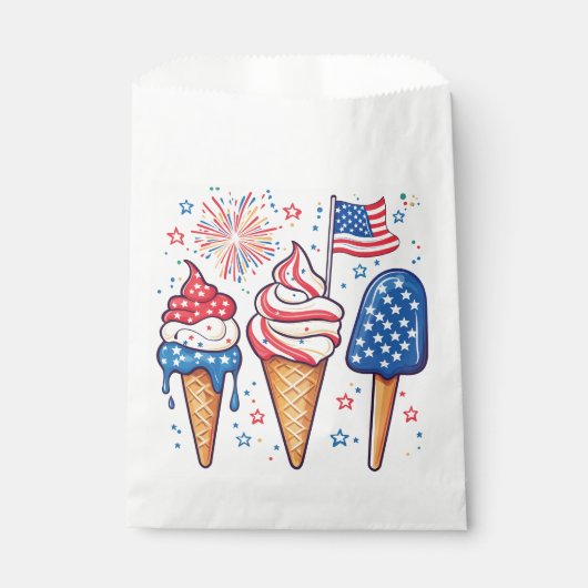 4. Juli Eiscreme Gefälligkeitsflaggen Geschenktütchen (Vorderseite)