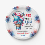 4. Juli Eiscreme-Genderbericht Pappteller (Vorderseite)