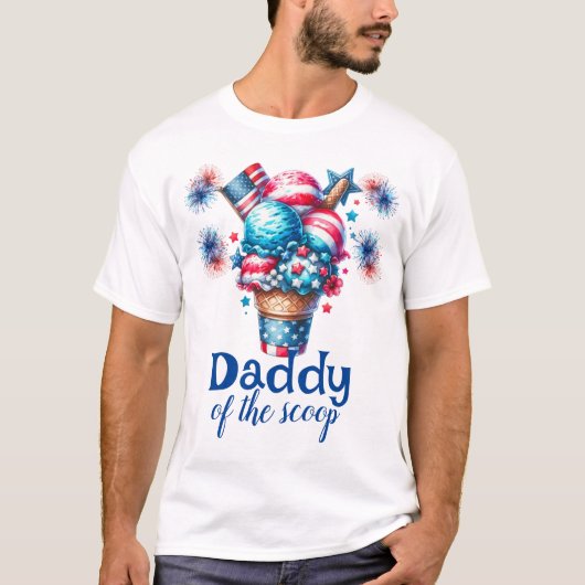 4. Juli Eiscreme Geschlecht Offenbaren Daddy zu se T-Shirt (Vorderseite)
