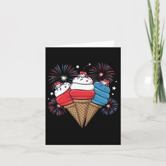 4. Juli Eiscreme Männer Kinder Karte (Vorderseite)
