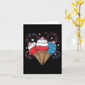 4. Juli Eiscreme Männer Kinder Karte (Gelbe Blume)