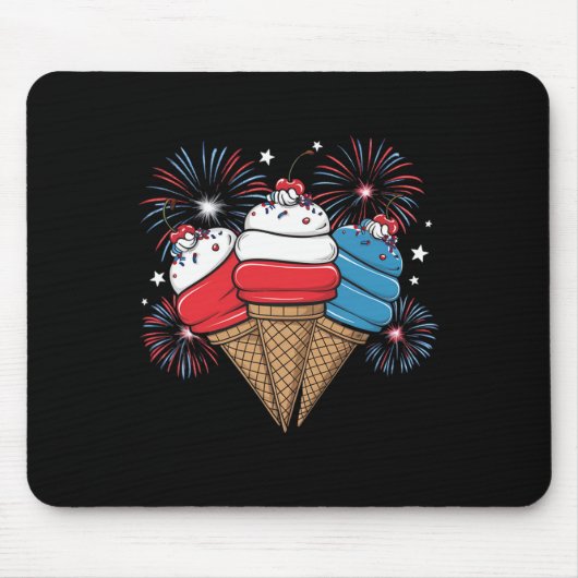 4. Juli Eiscreme Männer Kinder Mousepad (Vorne)