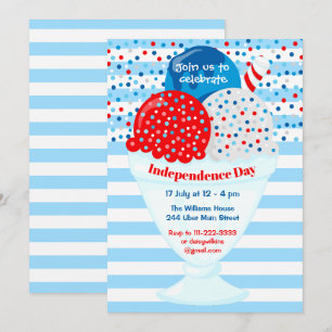 4. Juli Eiscreme-Party Einladung