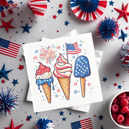4. Juli Eiscreme-Party Serviette