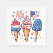 4. Juli Eiscreme-Party Serviette (Vorderseite)