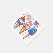 4. Juli Eiscreme-Party Serviette (Ecke)