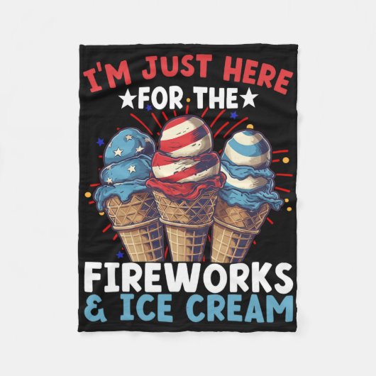 4. Juli Eiscreme Patriotisches Eiscreme Fleecedecke (Vorderseite)
