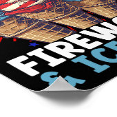 4. Juli Eiscreme Patriotisches Eiscreme  Poster (Ecke)