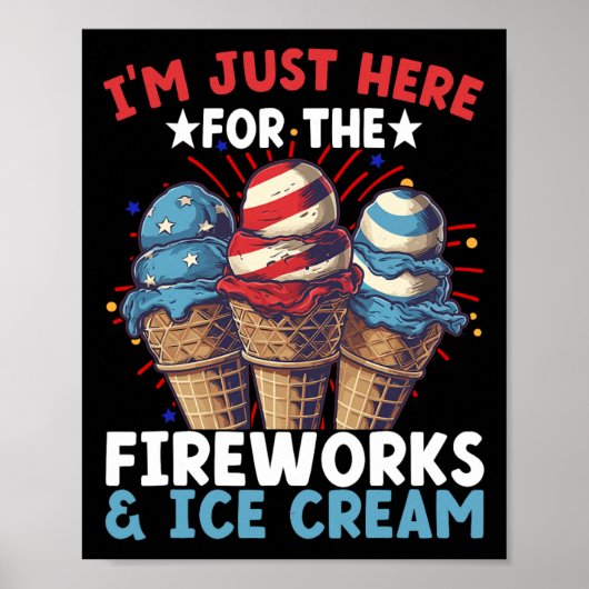 4. Juli Eiscreme Patriotisches Eiscreme  Poster (Vorne)