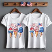 4. Juli Eiscreme - T - Shirt der Frauen
