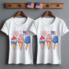 4. Juli Eiscreme - T - Shirt der Frauen