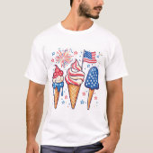 4. Juli Eiscreme T - Shirt der Männer (Vorderseite)