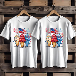 4. Juli Eiscreme USA Flagge Männer T - Shirt