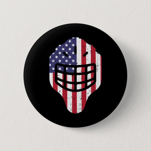 4. Juli Eishockey Helmet Amerika Flagge Amerika Bo Button (Vorderseite)