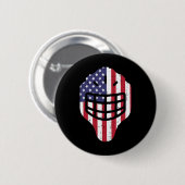 4. Juli Eishockey Helmet Amerika Flagge Amerika Bo Button (Vorne & Hinten)